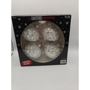 The Christmas Shoppe Handcrafted Glass Ornaments 4 Pack